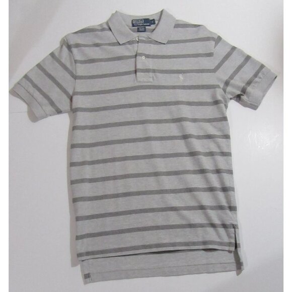 Polo Ralph Lauren Men's Shirt Grey with Charcoal Stripes Size Small - Picture 1 of 4